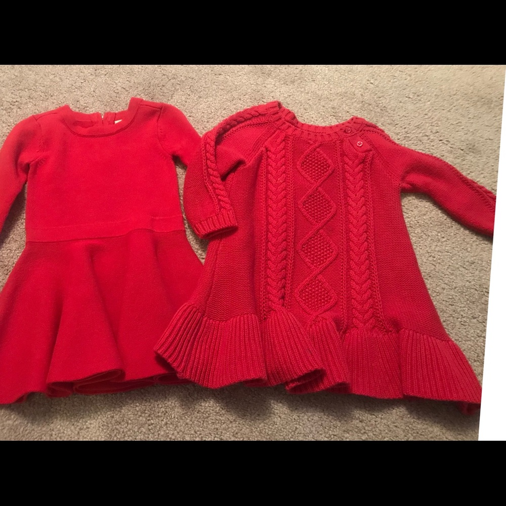 2 GAP 12-18 month red sweater dress
